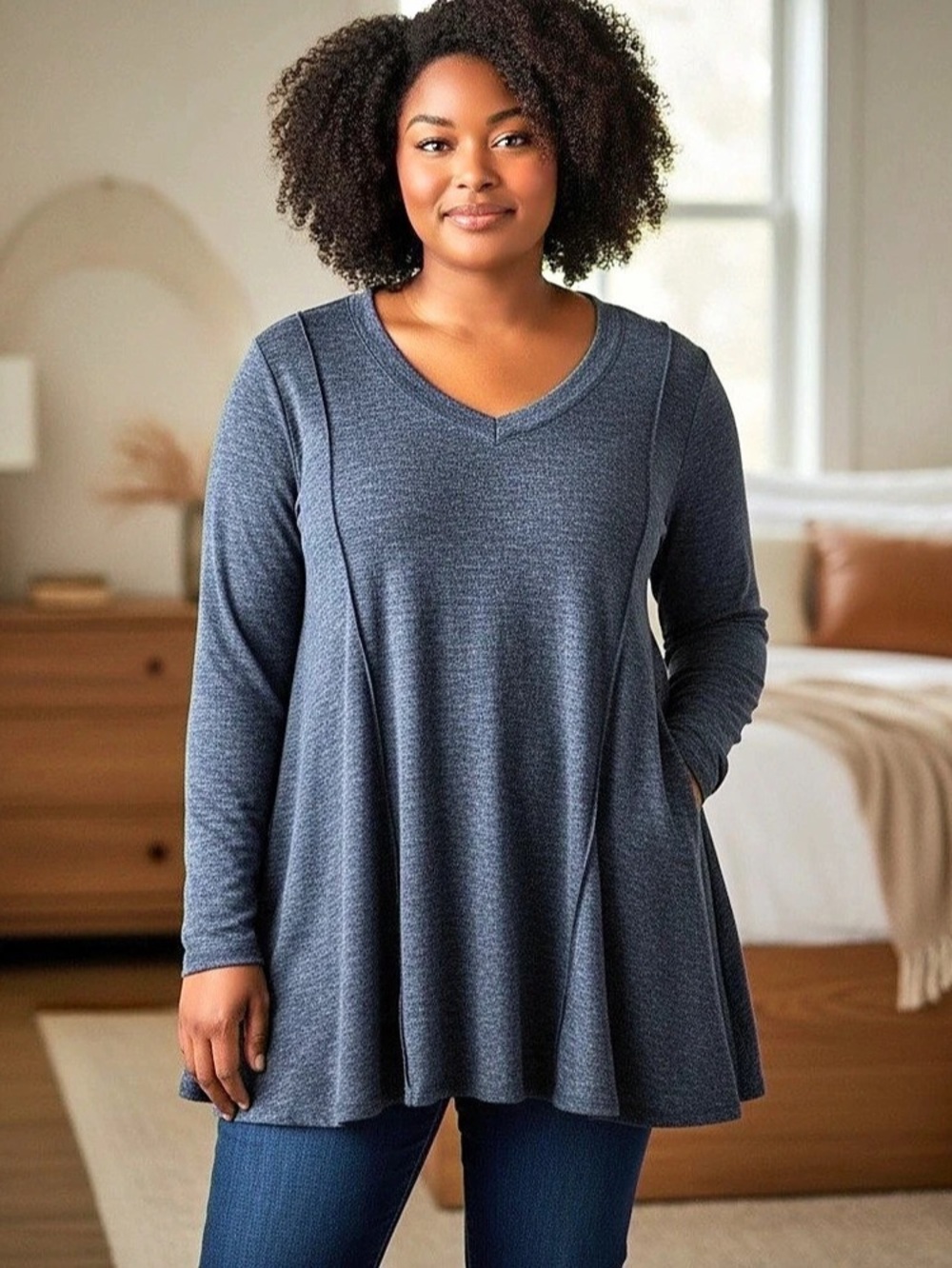 cj banks Women's Blue Swing Tunic Size 3X NWT